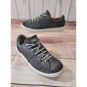 UGG Women's MILO Suede Lace Up Sneaker Shoe US Size 9 $110 Charcoal